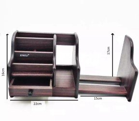 Multi Functional Wooden Desk Organizer Pen Stand 5035