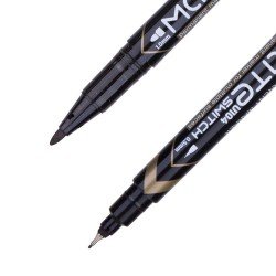 Deli Dual Tip Permanent Marker Black U10420