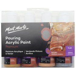 Mont Marte Acrylic Pouring Paint Set 120ml 4pc - Metallic