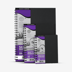 Daler Rowney Simply Spiral Sketchbook In Black Hard Cover