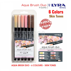 Lyra Aqua Brush Duo Markers Set Of 6 Skin Tones