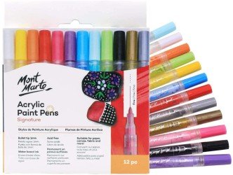 Mont Marte Acrylic Paint Pens Fine Tip 12pc