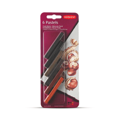 Derwent Pastel Charcoal Sticks In Brown Shades Pack of 6