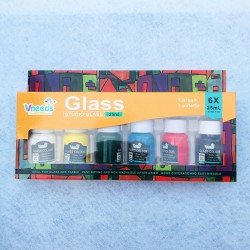 Vneeds Glass Paint For Beginner 6pcs 25ml