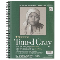 Strathmore Toned Grey Sketchpad 50 Sheets 9 x 12 Inches