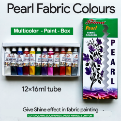 Pearl Fabric Paint Multicolor Box 12 x16ml Tubes