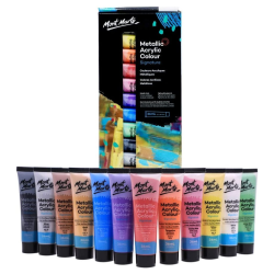Mont Marte Metallic Acrylic Paint Set 12pc x 36ml