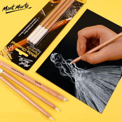 Mont Marte White Charcoal Pencil Set Of 3