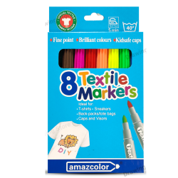 Amazcolor Textile Color Marker For Fabric Set of 8