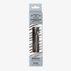 Winsor & Newton Watercolor Willow Charcoal No.5 Medium 24 Sticks