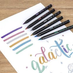 Milan Metallic Paint Brush Markers Set Of 6